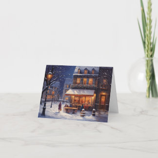 Cozy Winter Scenes and Warm Sips Holiday Card
