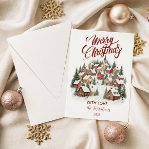 Cozy Winter Village Christmas Holiday Card