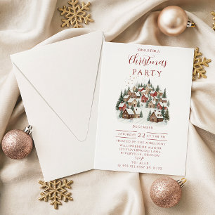 Cozy Winter Village Christmas Invitation