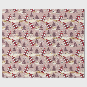 Cozy Winter Village Wrapping Paper