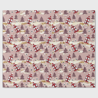 Cozy Winter Village Wrapping Paper