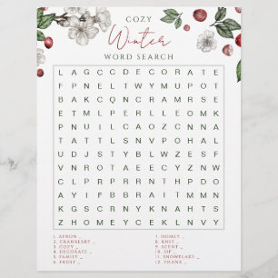 Cozy Winter Word Search Game 