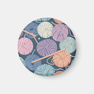 Cozy Yarn Balls and Knitting Needles Seamless  Magnet