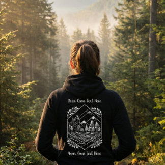 Cozy Zip Up River Mountain Adventure Your Text Hoodie