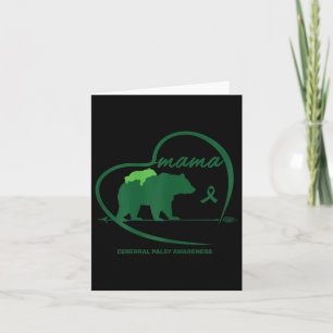 Cp Mum Mama Bear Green Ribbon Cerebral Palsy Aware Card