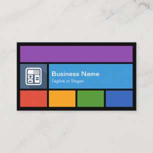 CPA Accountant Bookkeeper Colourful Tiles Creative Business Card