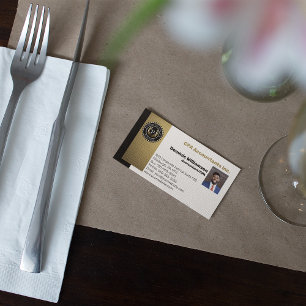 CPA Accountant Professional Black Gold Business Card