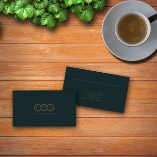 CPA | Accountant Professional Dark Green | Gold Business Card