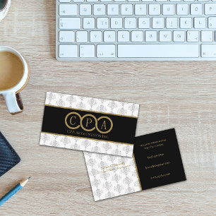 CPA   Accountant Professional White   Black Business Card
