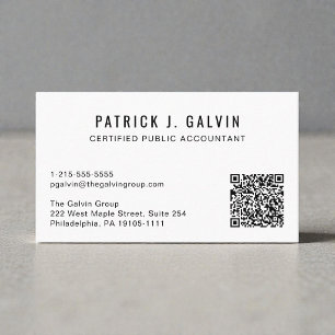 CPA Accountant QR Code Business Card