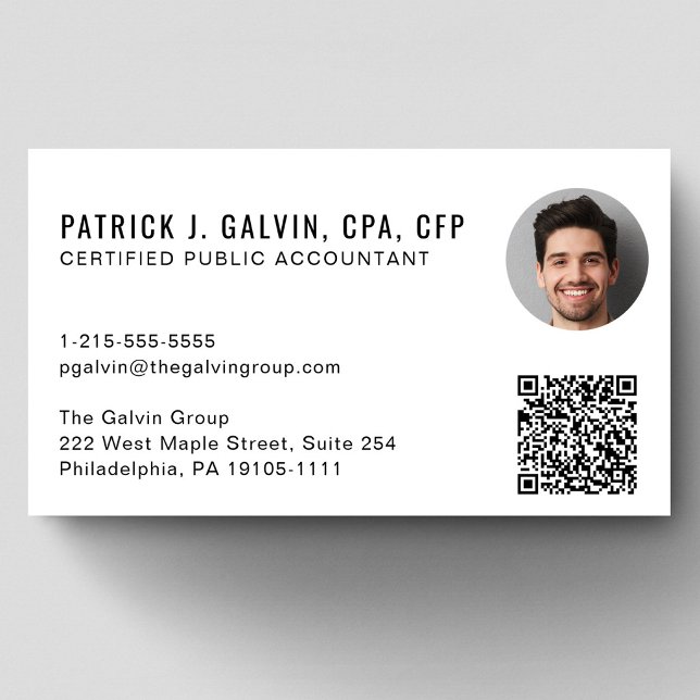 CPA Accountant QR Code Photo Business Card (CPA Accountant QR Code Photo Business Card)