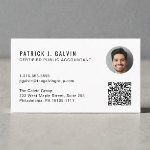 CPA Accountant QR Code Photo Business Card