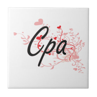 Cpa Artistic Job Design with Hearts Tile