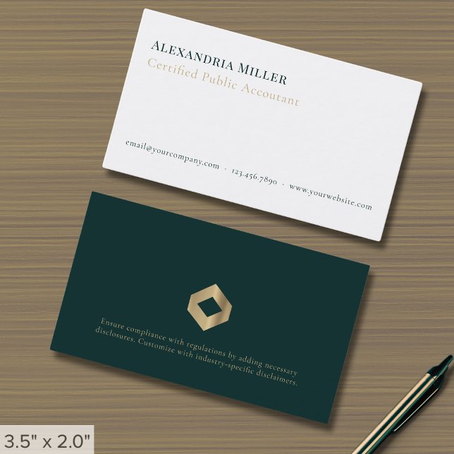 CPA Business Card with Legal Disclosure (Creator Uploaded)