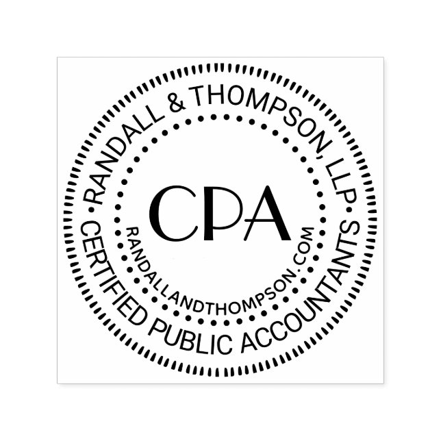 CPA Cert Public Accountant Firm Name URL #6 Self-inking Stamp (Design)