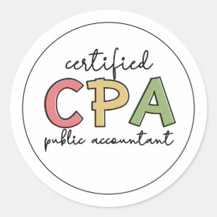 CPA Certified Public Accountant Gifts  Classic Round Sticker