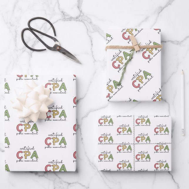CPA Certified Public Accountant Wrapping Paper Sheet (Front)