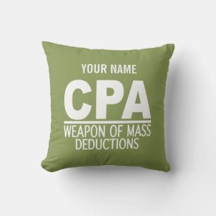 CPA custom name & colour throw pillow