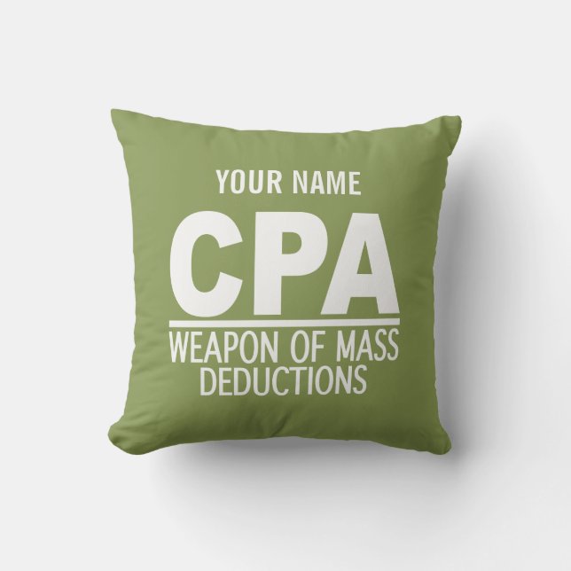 CPA custom name & colour throw pillow (Front)