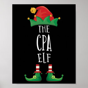 Cpa Elf Shirt Funny Family Matching Group Christma Poster