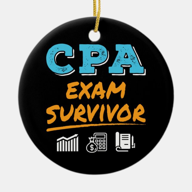 CPA Exam Survivor Ceramic Tree Decoration (Front)