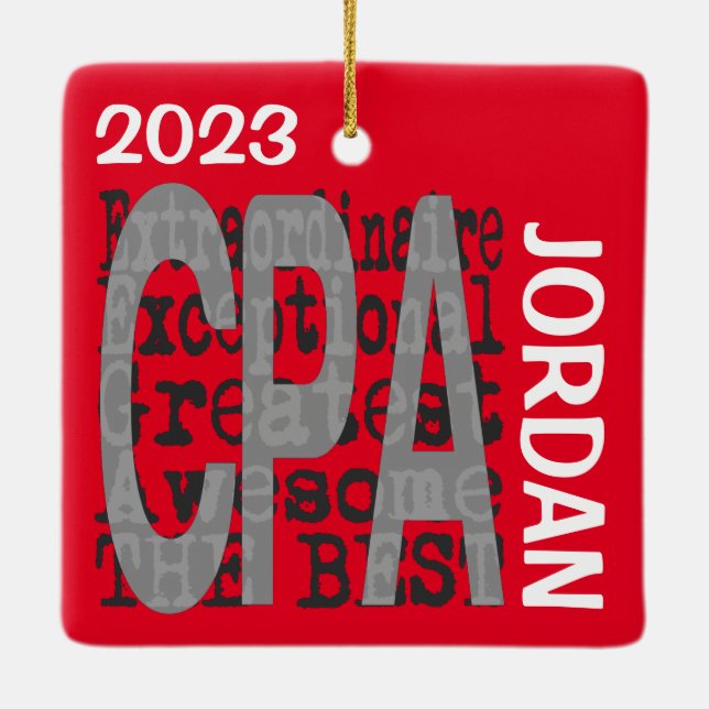 CPA Extraordinaire CUSTOM Ceramic Ornament (Back)