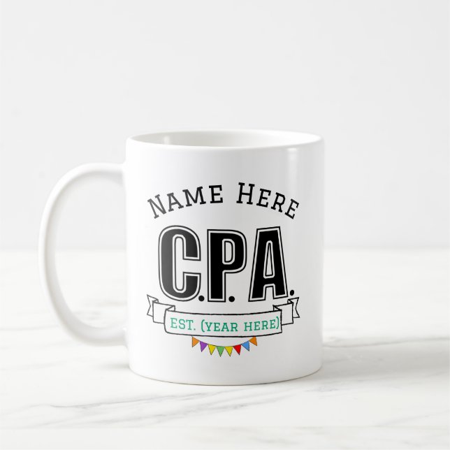 CPA Mug Gift Personalised with Name (Left)