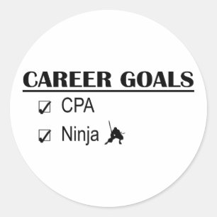 CPA Ninja Career Goals Classic Round Sticker