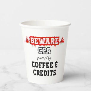 CPA Powered By Coffee & Credits   Funny Accountant Paper Cups