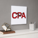 Cpa Square Wall Clock<br><div class="desc">custom CPA square clock,  personalised CPA wall clock,  accountant office clock,  CPA desk clock square,  financial advisor wall clock,  CPA logo clock,  tax consultant square clock,  professional CPA clock,  accounting firm clock,  CPA themed wall clock, </div>