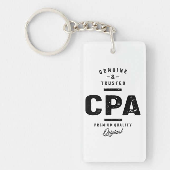 CPA Work Job Title Gift Key Ring (Front)