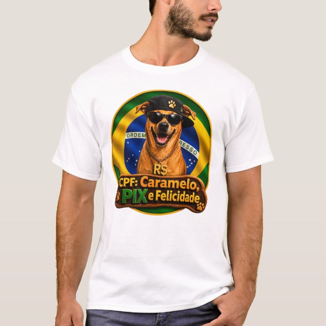 CPF Caramelo PIX and Happiness Basic T-shirt (Front)