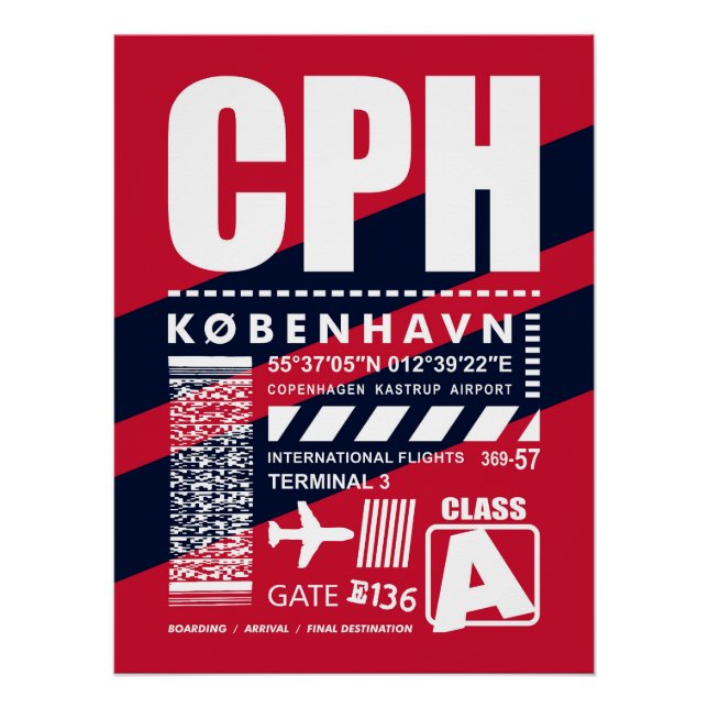 CPH Copenhagen Airport Poster (Front)