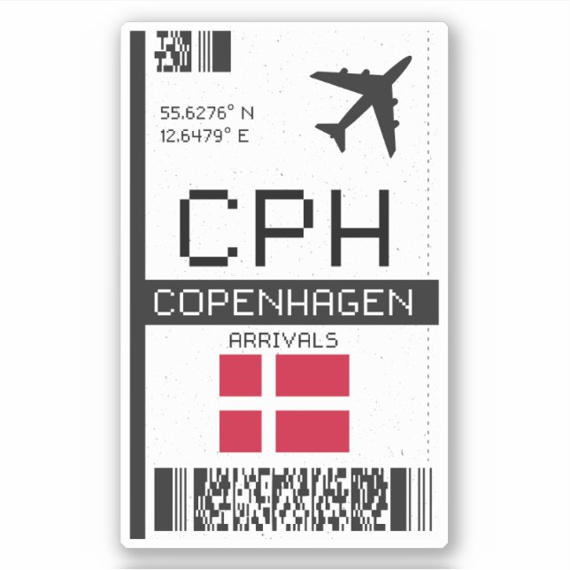 CPH Copenhagen Boarding Pass - Denmark Travel (Front)