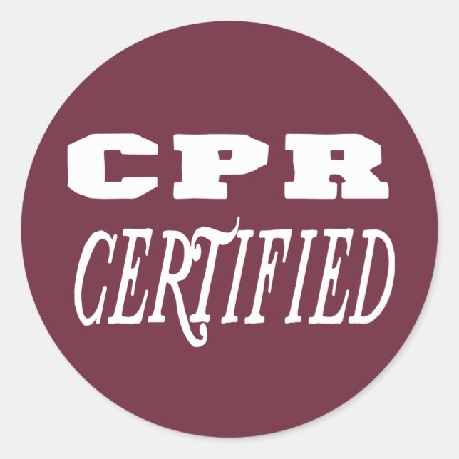 cpr certification classic round sticker (Front)