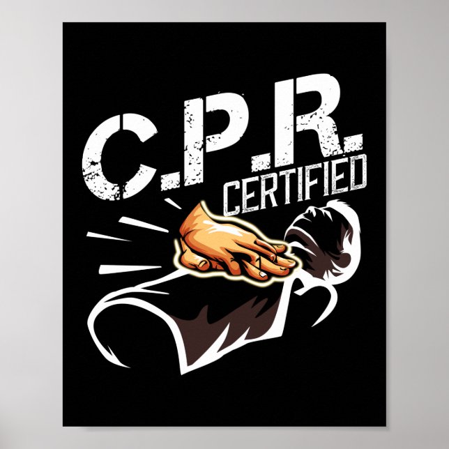 CPR Certified First Aid Nurse Poster (Front)