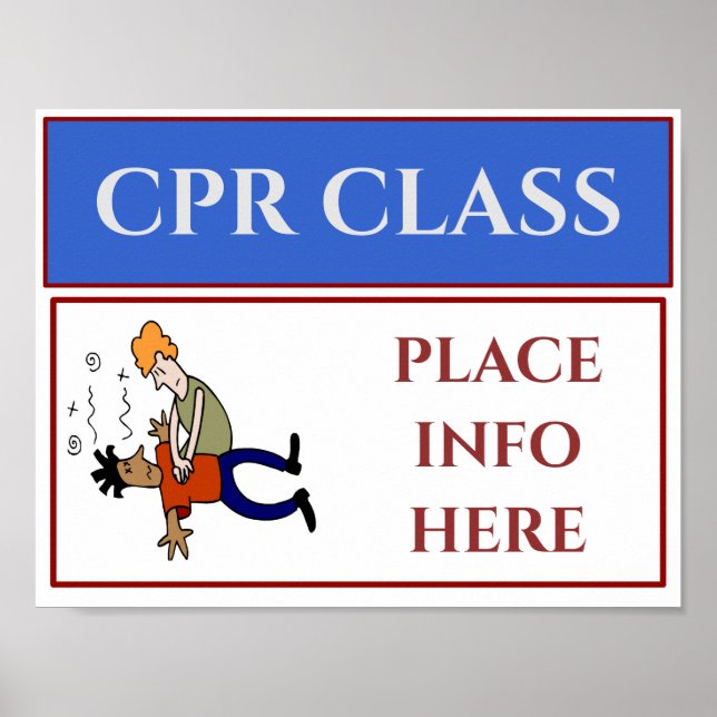 CPR Class Sign, add or edit text Poster (Front)