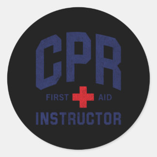 Cpr First Aid Aed Instructor Classic Round Sticker