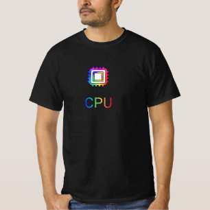 CPU CHIP COLOUR FULL Printed design Black T-shirt