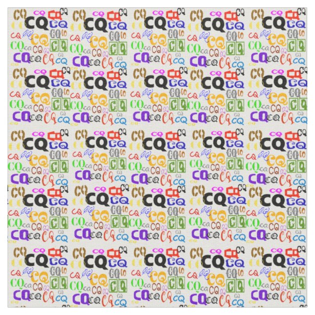 CQ Colorful Ham Radio Fabric  Small Tiles (Close Up)