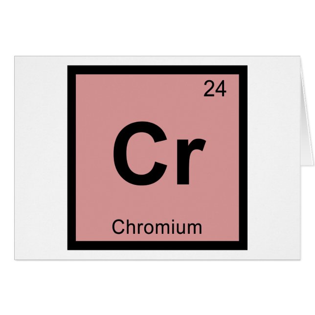 Cr - Chromium Chemistry Periodic Table Symbol (Front Horizontal)