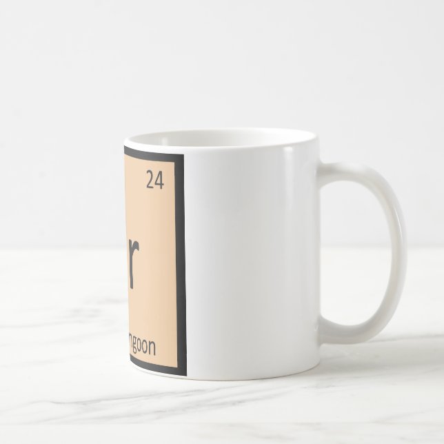 Cr - Crab Rangoon Appetizer Chemistry Symbol Coffee Mug (Right)