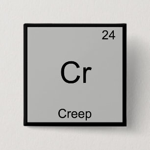 Cr - Creep Funny Chemistry Element Symbol Tee 15 Cm Square Badge