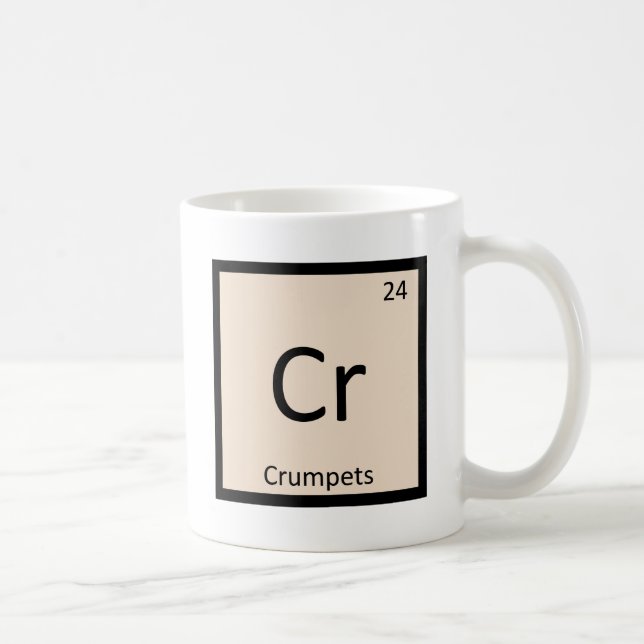Cr - Crumpets Chemistry Periodic Table Symbol Coffee Mug (Right)