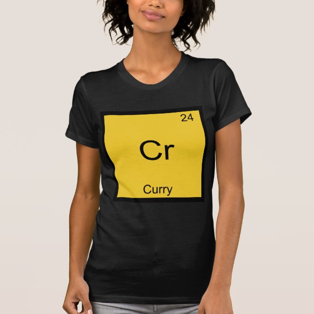 Cr - Curry Funny Chemistry Element Symbol T-Shirt (Front)