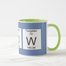 Cr O W periodic table cup in Blue Green