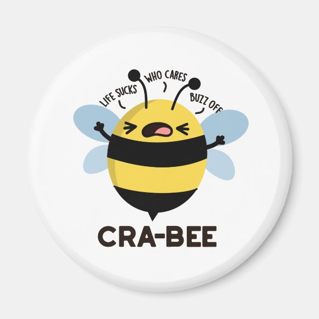 Cra-bee Funny Crabby Bee Pun  Magnet (Front)