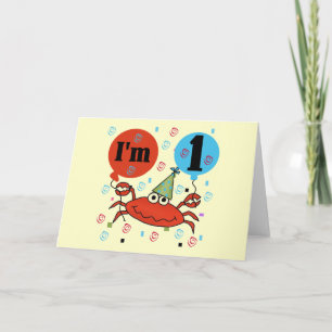 Crab 1st Birthday Tshirts and Gfits Card