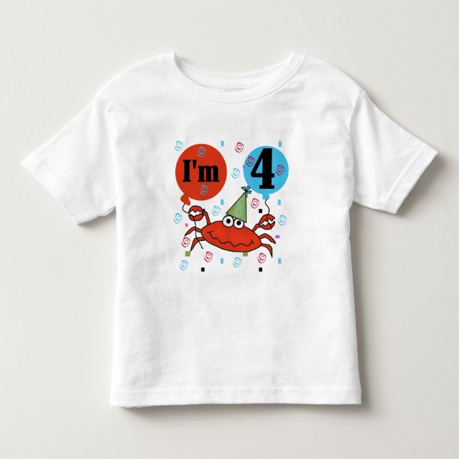 Crab 4th Birthday Tshirts and Gifts (Front)