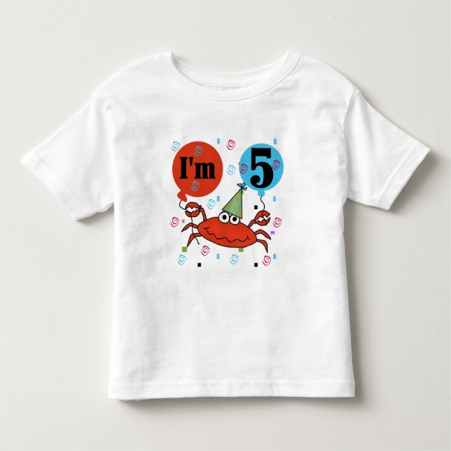 Crab 5th Birthday Tshirts and Gifts (Front)